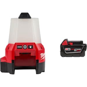 M18 18-Volt Cordless 2200-Lumen Radius LED Compact Site Light with Flood Mode (Tool-Only) with  M18 3.0Ah Battery