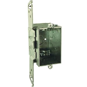 3 in. H x 2 in. W x 2-3/4 in. D Gray 1-Gang Gangable Switch Box with Five 1/2 in. KO's, NMSC Clamps, TS Bracket, 1-Pack