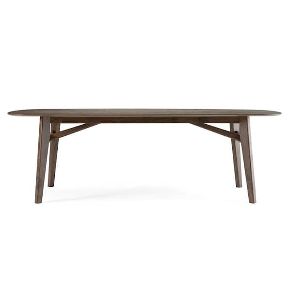 Modrest Costello Mid-Century Modern Wenge Wood 39.4 in. 4 Legs Dining Table Seats 8
