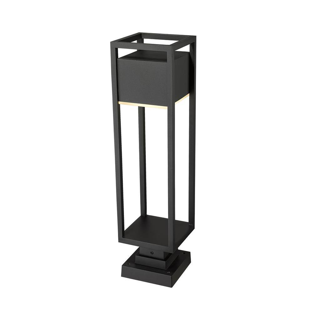 Barwick Black Glass LED Outdoor Pier Mount Light