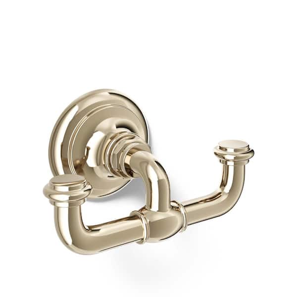 Artifacts J-Hook Double Robe/Towel Hook in Vibrant French Gold