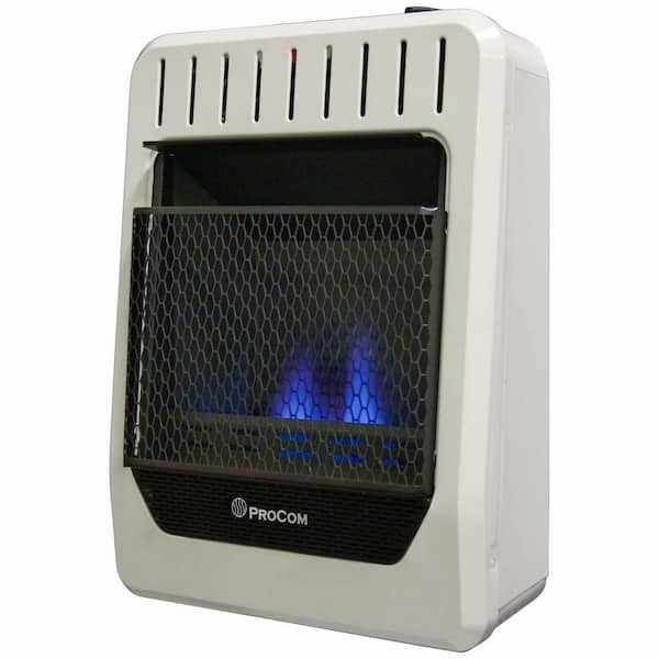 ProCom 10,000 BTU Natural Gas Ventless Blue Flame Gas Wall Heater with Base  Feet, T-Stat Control 171243 - The Home Depot