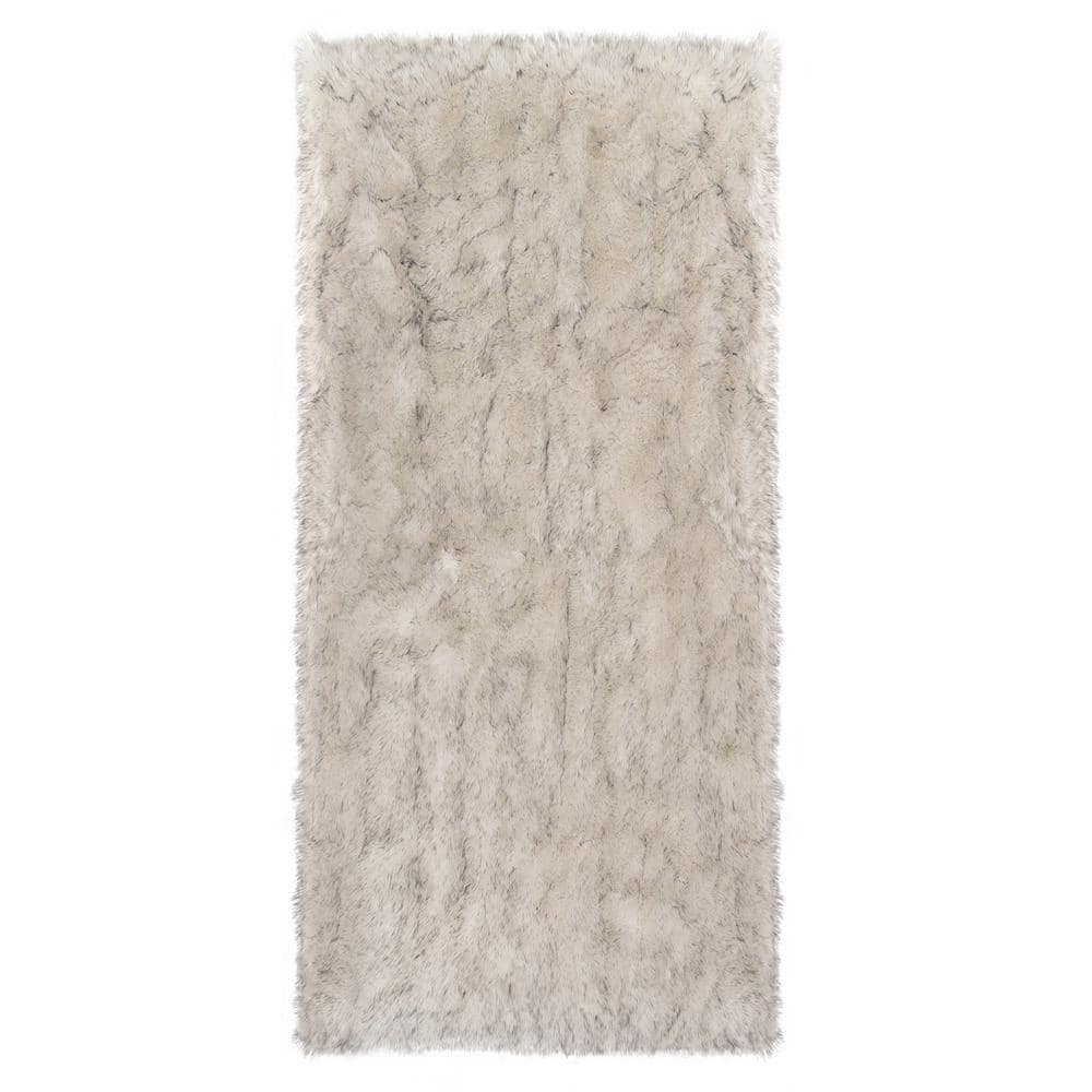 Sheepskin Faux Furry White/Gray Cozy Rugs 2 ft. x 5 ft. Area Rug Runner Rug price history on PriceWatchPro