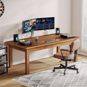 Halseey 70 in. Rectangular Wood Computer Desk, Home Office Executive Desk Writing Desk Workstation