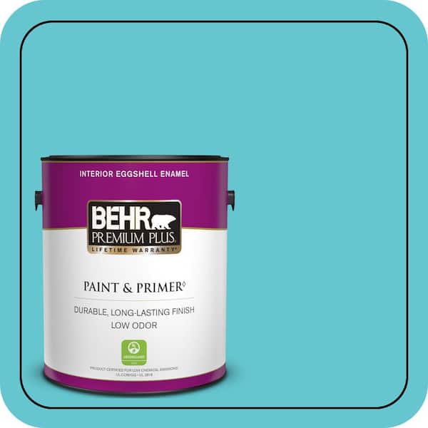 BEHR PREMIUM PLUS 1 gal. #P470-4 Paradise Sky Eggshell Enamel Low Odor Interior Paint & Primer