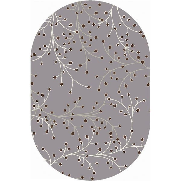 Livabliss Bari Gray 8 ft. x 10 ft. Oval Area Rug