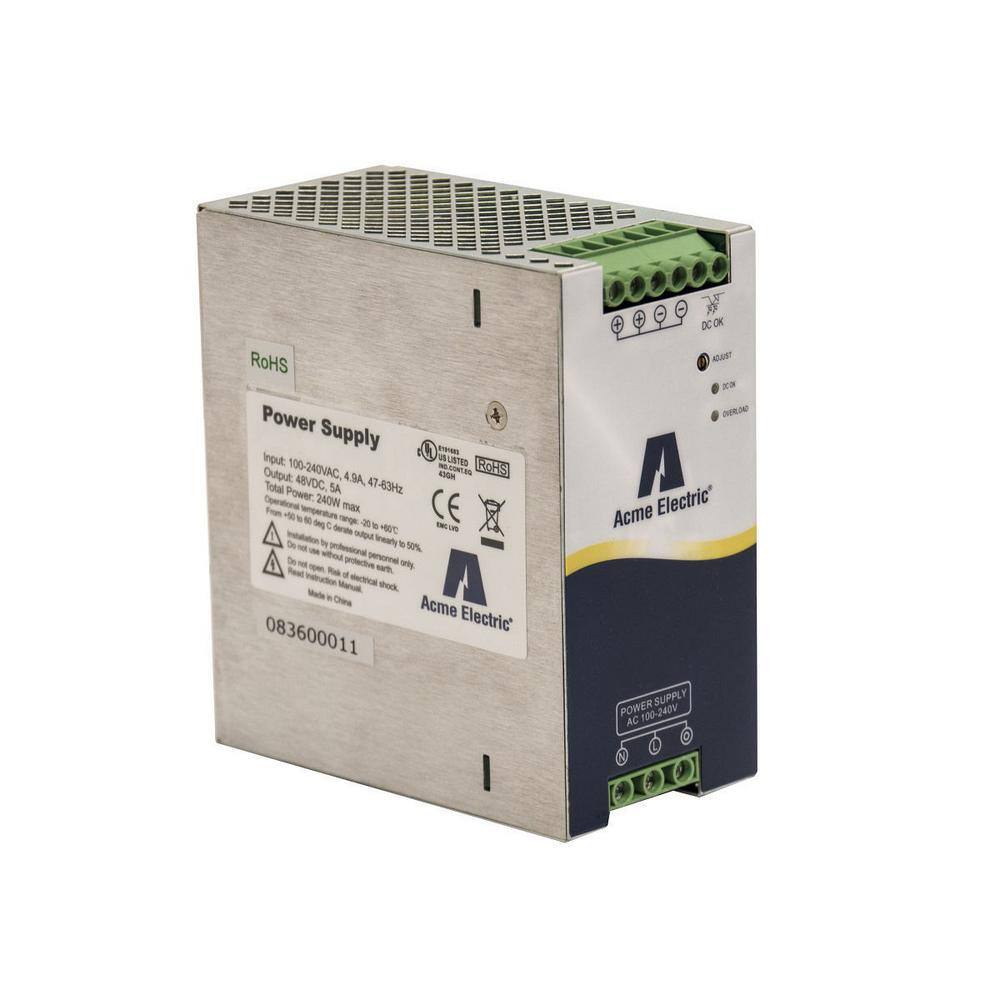 UPC 047503000212 product image for ACME ELECTRIC 48-Volt 60-Watt 1PH DIN-Rail Power Supply | upcitemdb.com