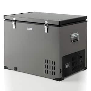 90 QT Car Refrigerator Portable Travel Freezer Chest Cooler w/Compressor DC 12/24V & AC