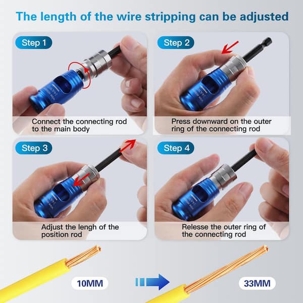 Vrbgify Wire Twister Tool for Drill for 6/8/10/12/14 AWG, 10 in 1