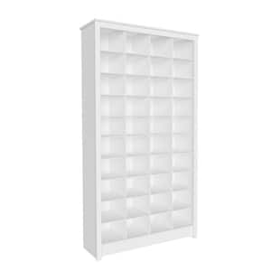 72.5 in. H x 39.5 in. W x 13 in. D White Medium Density Fiberboard 40 Cubby Shoe Storage Cabinet