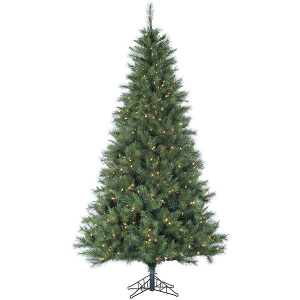 Fraser Hill Farm 6.5-ft. Pre-Lit Canyon Pine Green Artificial Artificial Christmas Tree, Warm White LED Lights