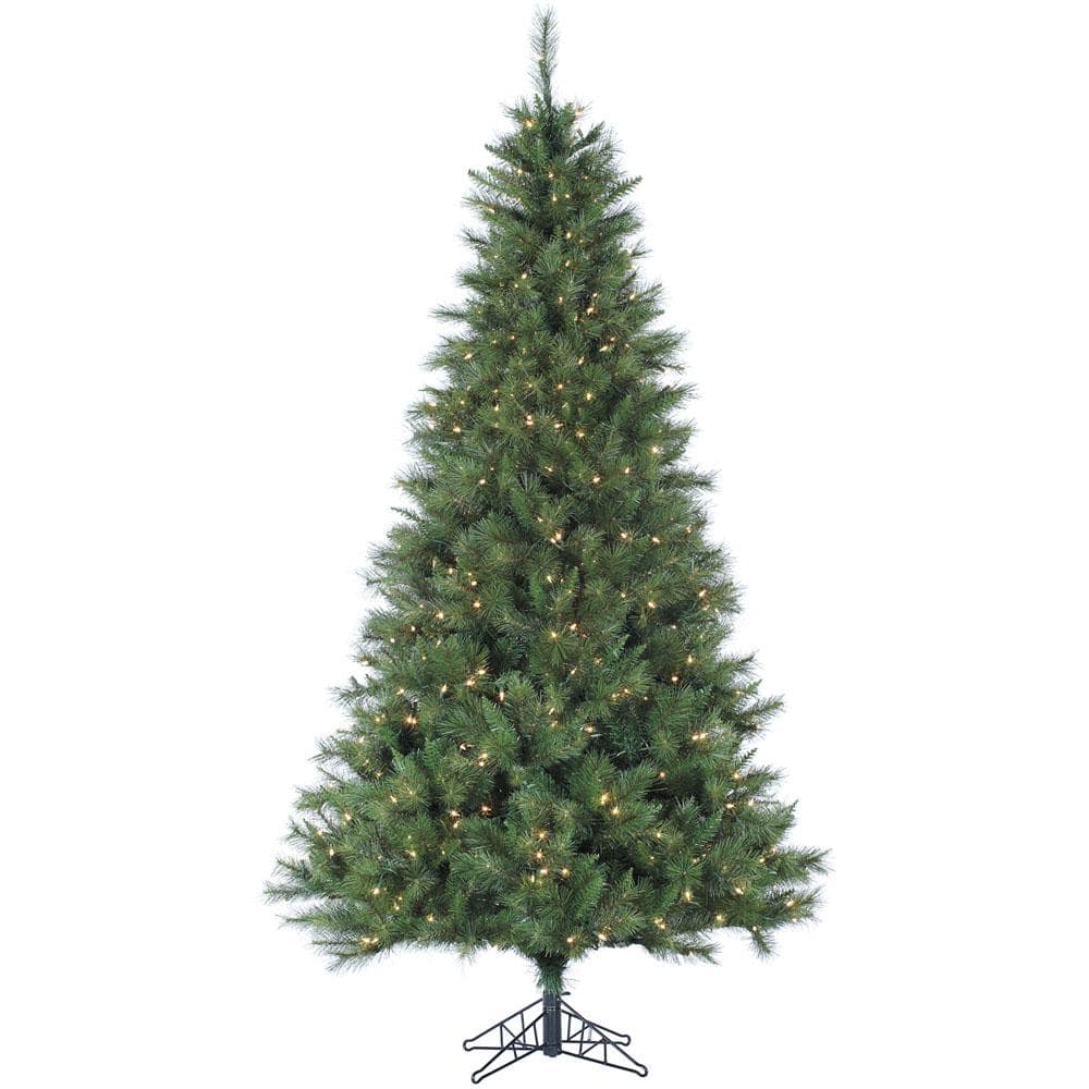 7.5-ft. Pre-Lit Canyon Pine Green Artificial Artificial Christmas Tree, War