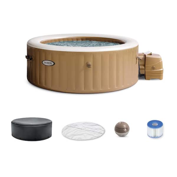 PureSpa 4-Person 120-Jet Inflatable Hot Tub Spa Set
