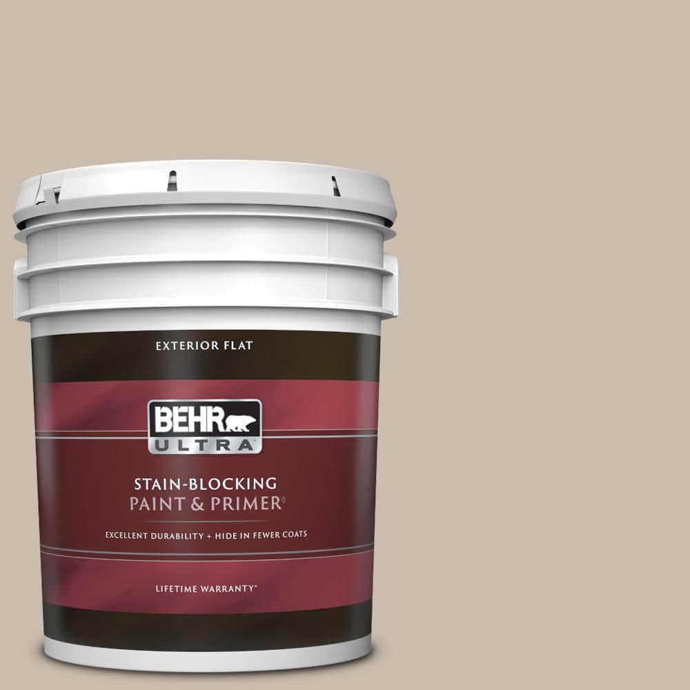 BEHR ULTRA 5 gal. PPU513 Creamy Mushroom Flat Exterior