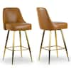 Glamour Home Auren 29.75 in. Light Brown Upholstered Metal Frame Bar ...