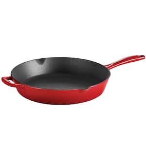 Gourmet 12 in. Enameled Cast Iron Skillet in Gradated Red