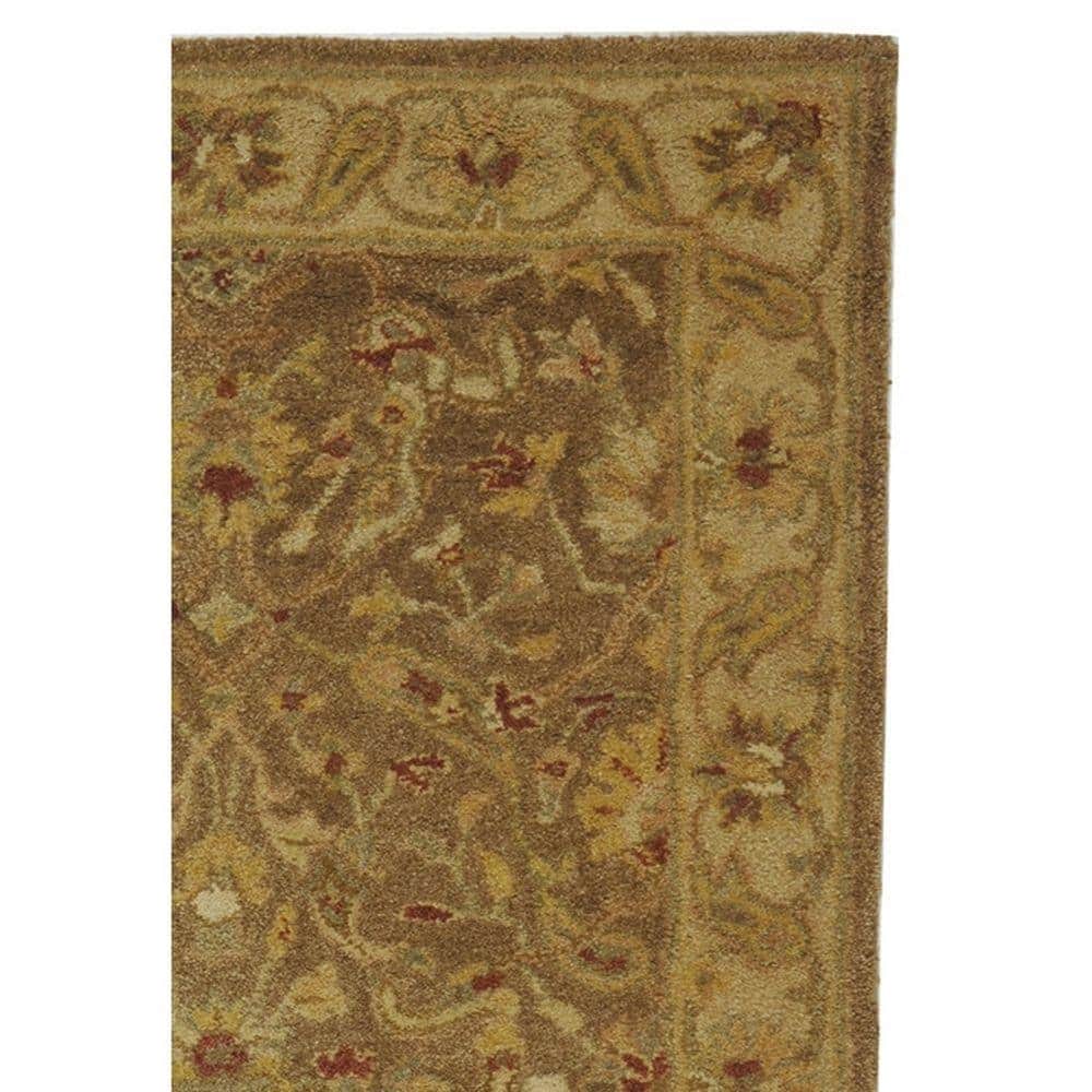 Heirloom Elegance Hand-Tufted Wool Area Rug in Brown and Gold, 3' x 5'