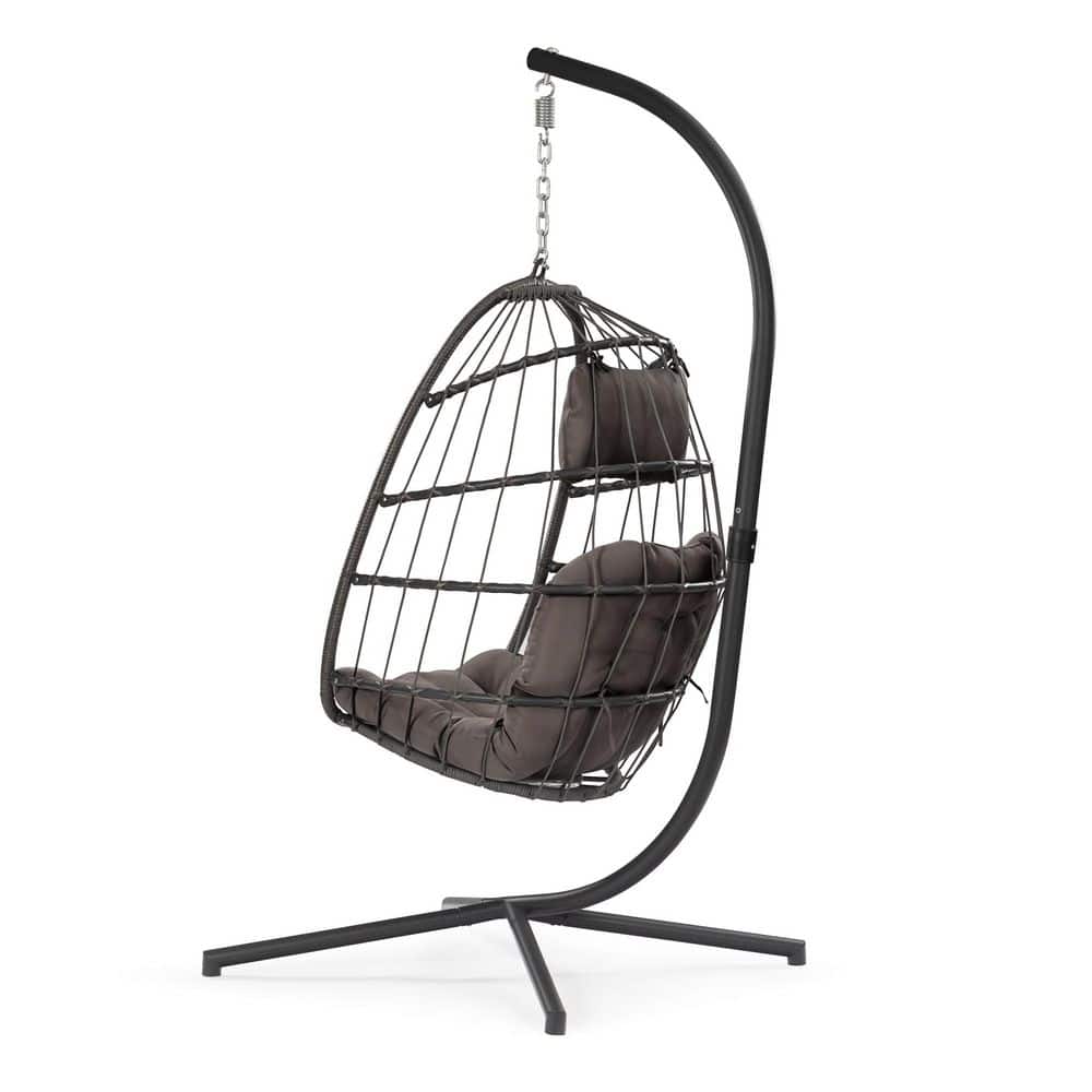 Aluminium Alloy Frame Egg Chair Wicker Hanging Paito Swing Chair with Cup Holder Removable Cushions price history on PriceWatchPro