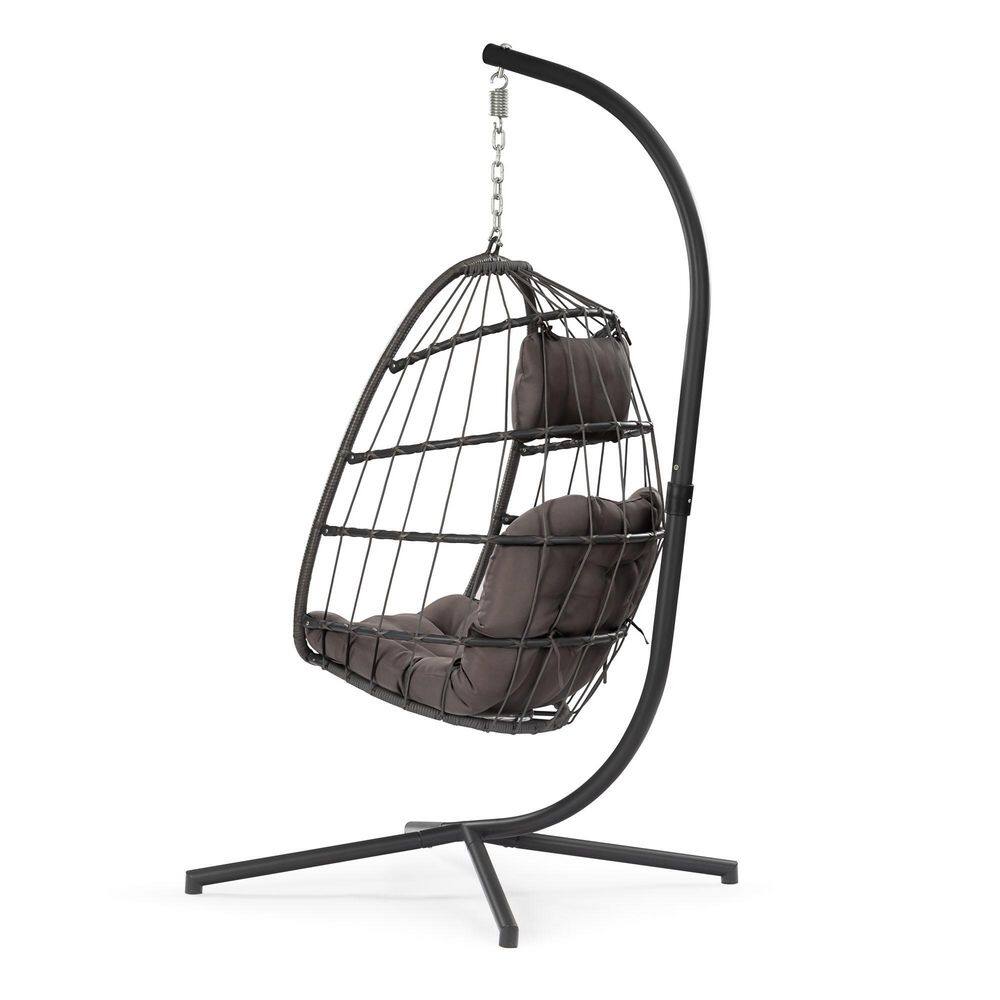 Aluminium Alloy Frame Egg Chair Wicker Hanging Paito Swing Chair with Cup Holder Removable Cushions price history on PriceWatchPro