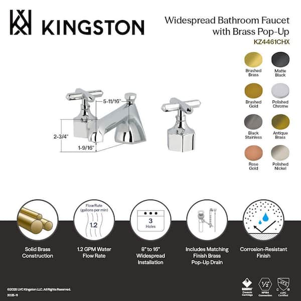 Kingston Brass Navei 8 in. Widespread 2-Handle Bathroom Faucet in