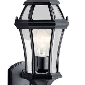 Townhouse 21.5 in. 1-Light Black Outdoor Hardwired Wall Lantern Sconce with No Bulbs Included (1-Pack)