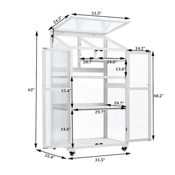 Runesay 62 in. x 31.5 in. x 22.4 in. Outdoor Wood White Garden