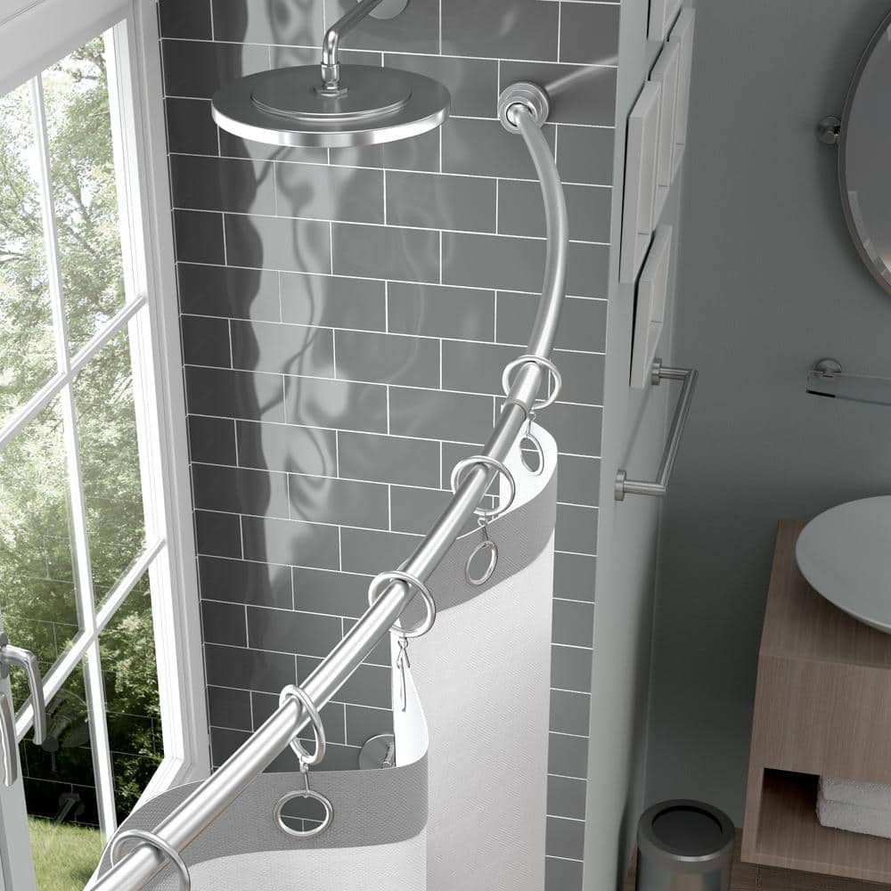 Minimalist 72" Adjustable Curved Fixed Shower Curtain Rod