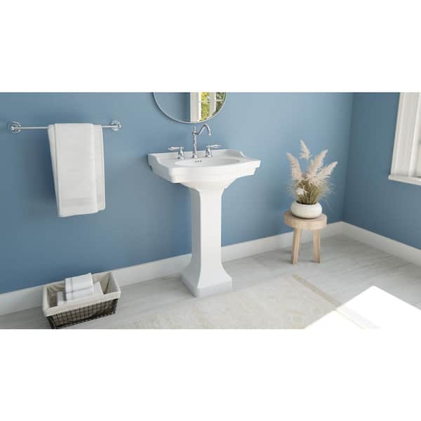 DreamLine Nile 24 in. L x 19 in. W Pedestal Bathroom Sink Base in