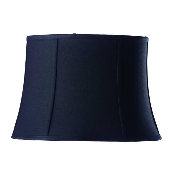 Home Decorators Collection Tapered Small 14 in. Diameter Black Linen Drum Shades