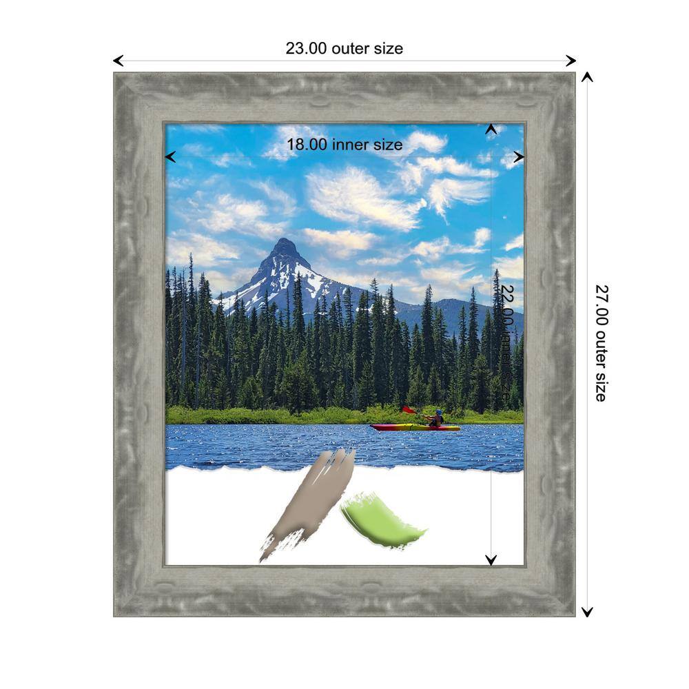 Waveline Silver Narrow Polystyrene Wall Picture Frame 18x22