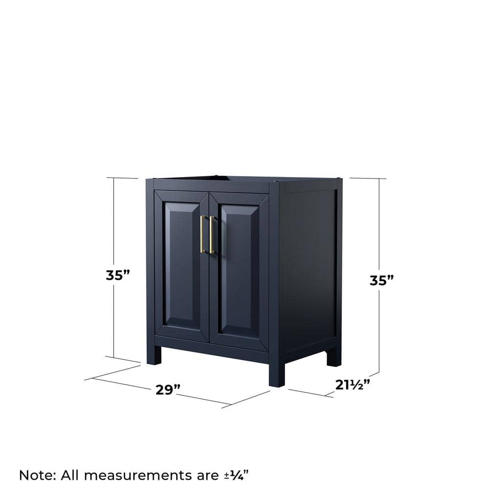 Daria 29" Dark Blue Single Bathroom Vanity with Gold Hardware