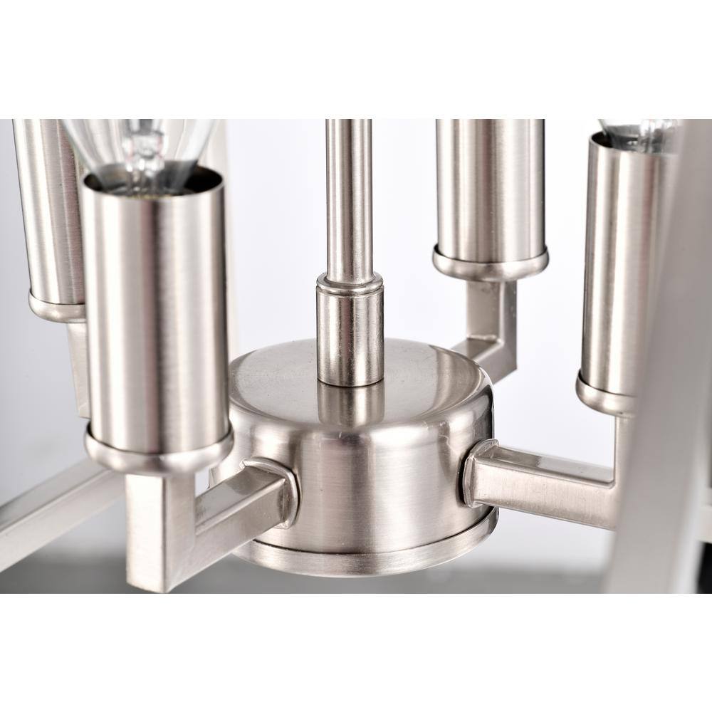 Modern Farmhouse 4-Light Brushed Nickel Lantern Pendant