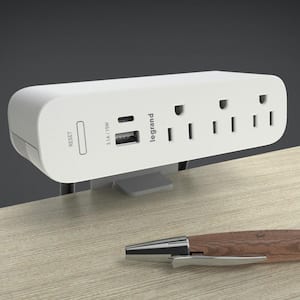 Wiremold ModPower 10 ft. Cord White 3-Outlet Primary Unit Surface Mount Power Strip with USB A/C