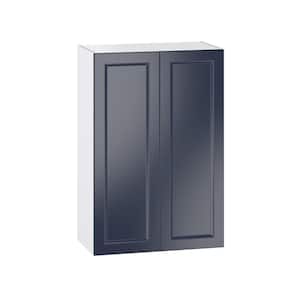 Devon Painted 27 in. W x 40 in. H x 14 in. D Blue Recessed Assembled Wall Kitchen Cabinet