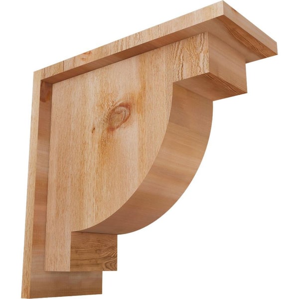Ekena Millwork 6 in. x 14 in. x 14 in. Western Red Cedar Alpine Rough Sawn Corbel with Backplate