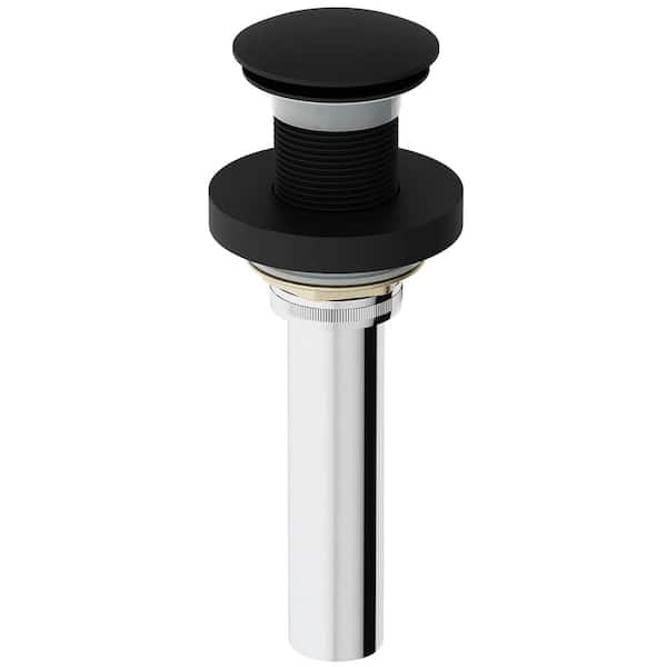 Vessel Bathroom Sink Pop-Up Drain and Mounting Ring, Matte Black