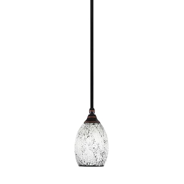 Unbranded Sparta 100-Watt 1 Light Black Copper Shaded Pendant, Mini Pendant Light with Black Fusion Shade No Bulb Included