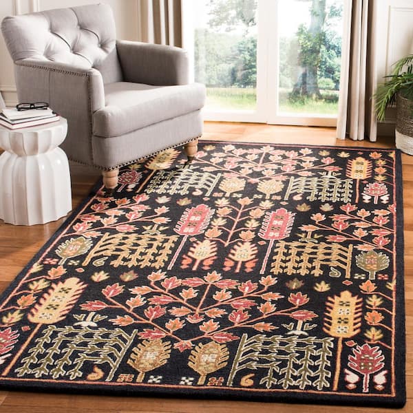Aspen Black/Red 5 ft. x 8 ft. Geometric Area Rug