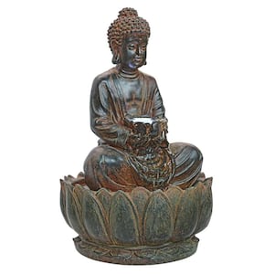 Endless Serenity Buddha Stone Bonded Resin Sculptural Fountain