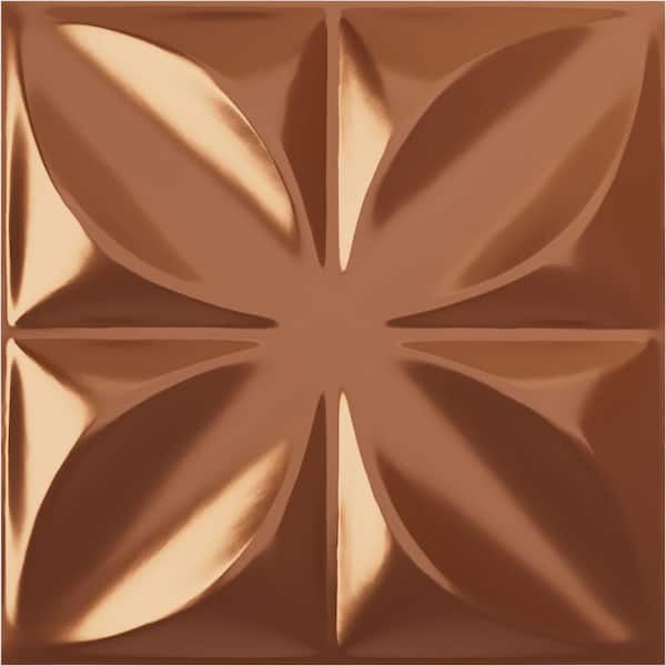 Ekena Millwork 19-5/8"W x 19-5/8"H Alexa EnduraWall Decorative 3D Wall Panel, Copper (Covers 2.67 Sq.Ft.)
