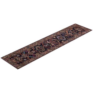 Serapi One-of-a-Kind Traditional Blue 2 ft. x 12 ft. Runner Hand Knotted Tribal Area Rug