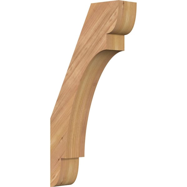 Ekena Millwork 3 1/2"W x 12"D x 24"H Olympic Smooth Knee Brace, Western Red Cedar