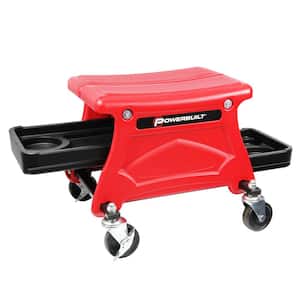 E041 Padded Creeper Seat with Onboard Storage, Rolling Tool Box Chair with  Storage Rack and Drawers, Mechanics Roller Seat with Storage Drawers and