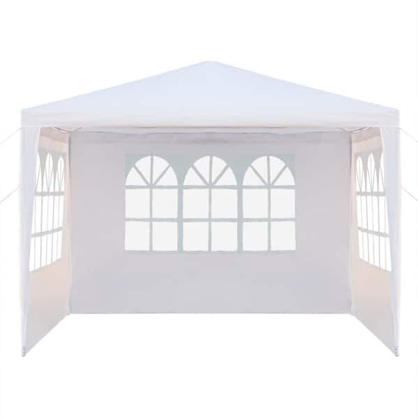 Afoxsos 10 ft. x 10 ft. Canopy Event Tent Outdoor White Gazebo Party Wedding Tent