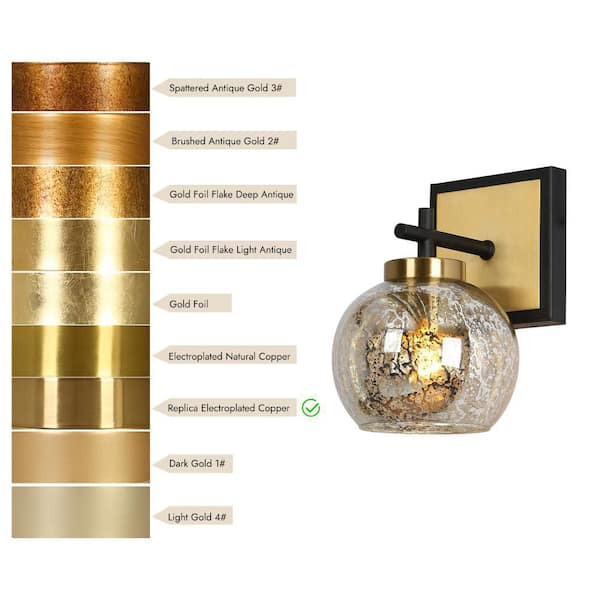 Zevni Ceedar Modern 1-Light Brass Gold Indoor Wall Sconce