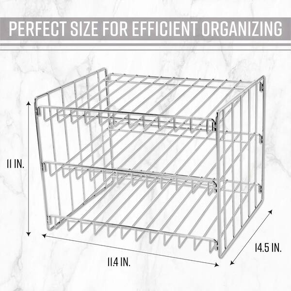 Smart Design 36 Can Organizer - Adjustable 3-Tier Rack - Pantry Canned  Goods Holder, Countertop, Cabinet, Fridge Storage Organization - White 