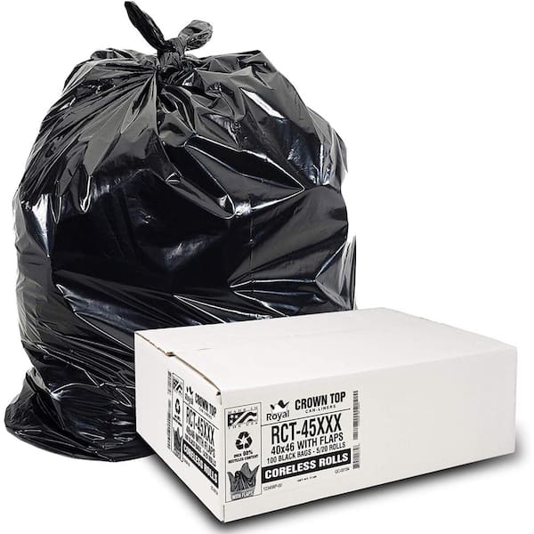 18 X 16 X 45 Black Contractor Trash Bags (Roll of 100