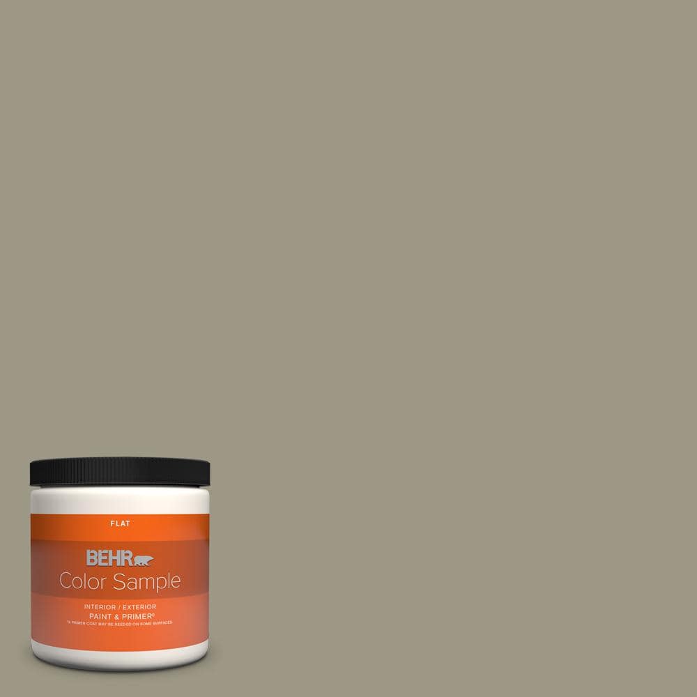 BEHR PREMIUM PLUS 8 oz. #PPU8-20 Dusty Olive Flat Interior/Exterior Paint &  Primer Color Sample B310416 - The Home Depot