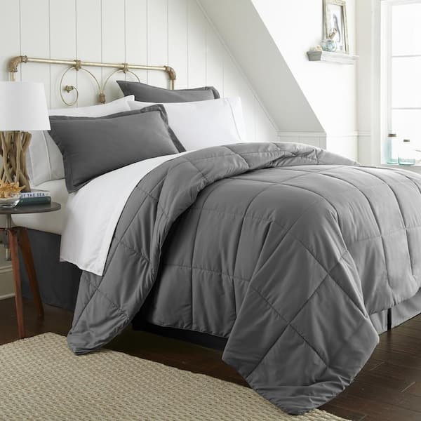 Becky Cameron Performance 8 Piece Gray, California King Bed Sheet And Comforter Set
