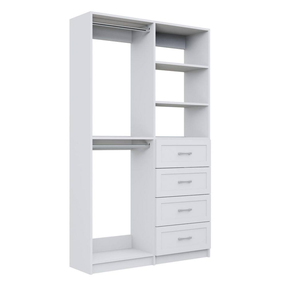 Alto 65.25 in. W White Shaker Double Hang and 4-Drawer Tower 10-Shelf Wood Closet System price history on PriceWatchPro